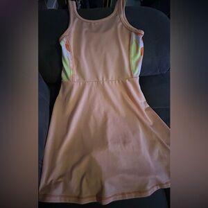 Girls active dress size 6/6x peach color, worn once, had shorts underneath